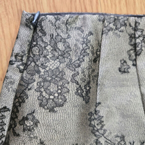 Talbots Womens Vintage Y2K Silver Gray Lace Print Pencil Skirt 12 Whimsigoth - Picture 6 of 10